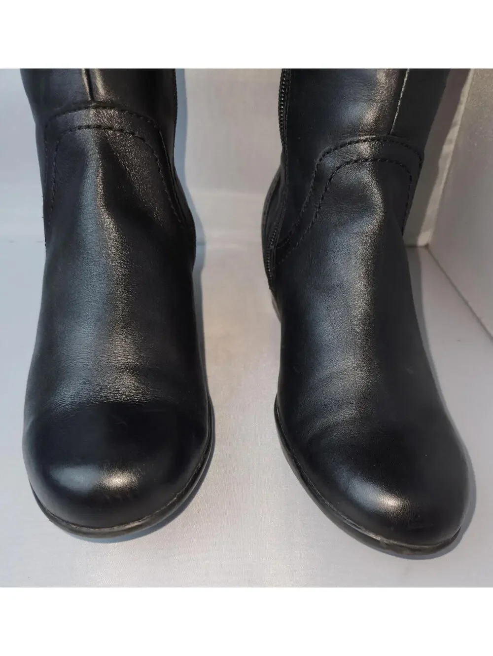 Clark's Marilyn Abby Black Leather Suede Knee-High Boots Size 8.5 M